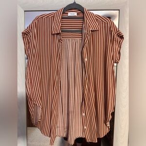 Bluivy Rust Striped Men's Casual Shirt